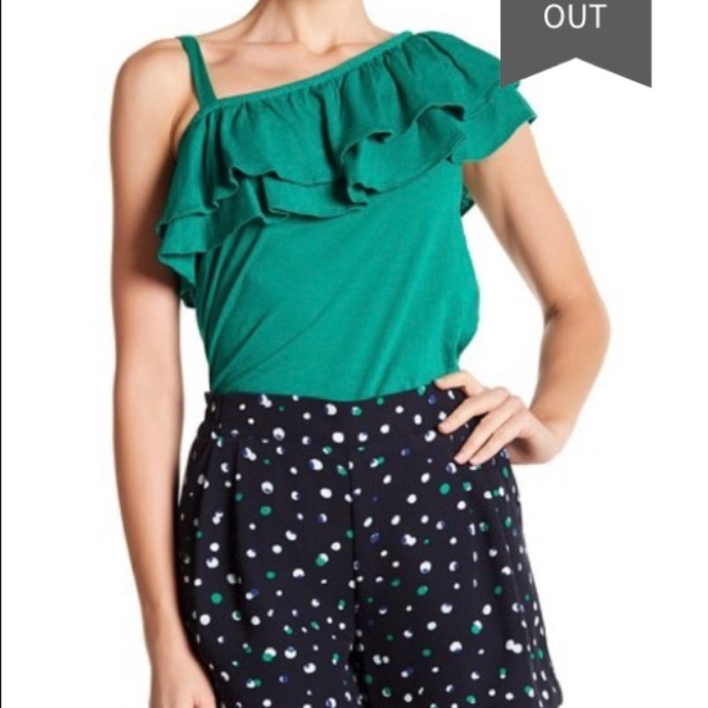 Joe Fresh Ruffle Top Asymmetrical Neck - Picture 5 of 6